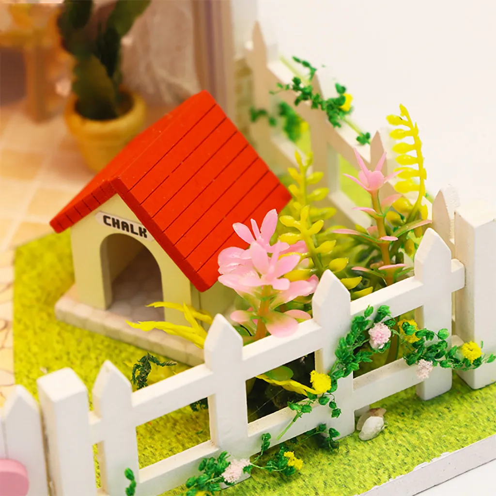 Diy Miniature Doll House Model Toys For Kids 3d Wooden Furniture Flower Room Simulation Toy Christmas Decorate Craft Toy Gift G6