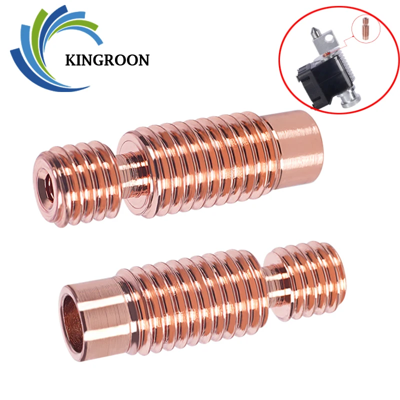 

KINGROON E3D V6 Throat All-Metal Copper Stainless Steel 3D Printer Parts Nozzle Throat For 1.75mm E3D V6 Hotend Heated Block