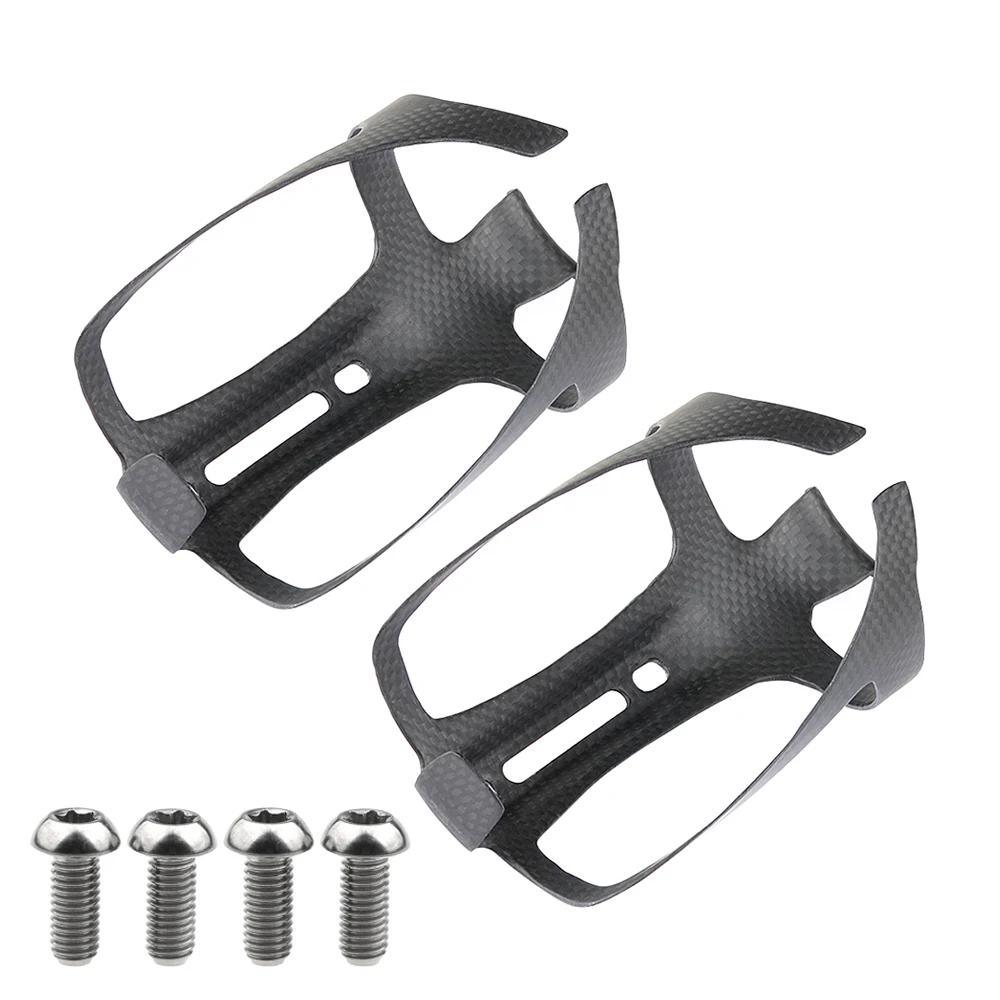 Matte-Titanium bolt Wanyifa углеродное волокно велосипед 3 к бутылка для воды клетка MTB дорожный держатель для бутылки велосипедный 2шт+ титановый болт M5x 12 мм звездообразный ключ 4 шт - Цвет: Matte-Titanium bolt