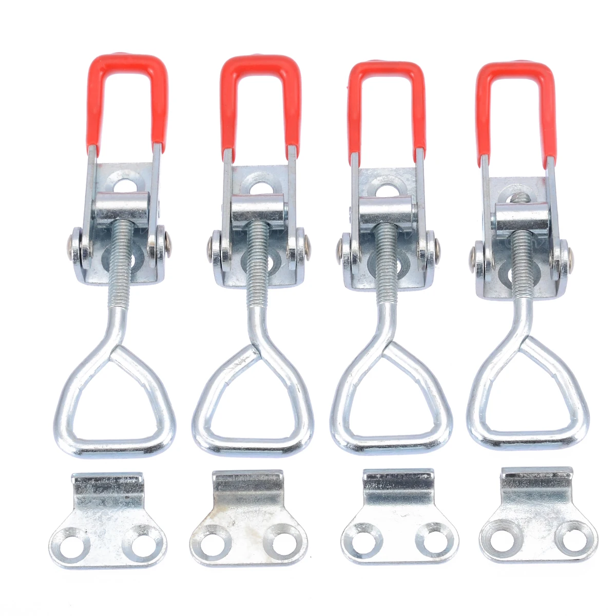 4Pcs Adjustable Cabinet Boxes Lever Handle Clamp Silver Tool For Office Home Shop Toggle Latch Catches Lock Hasps