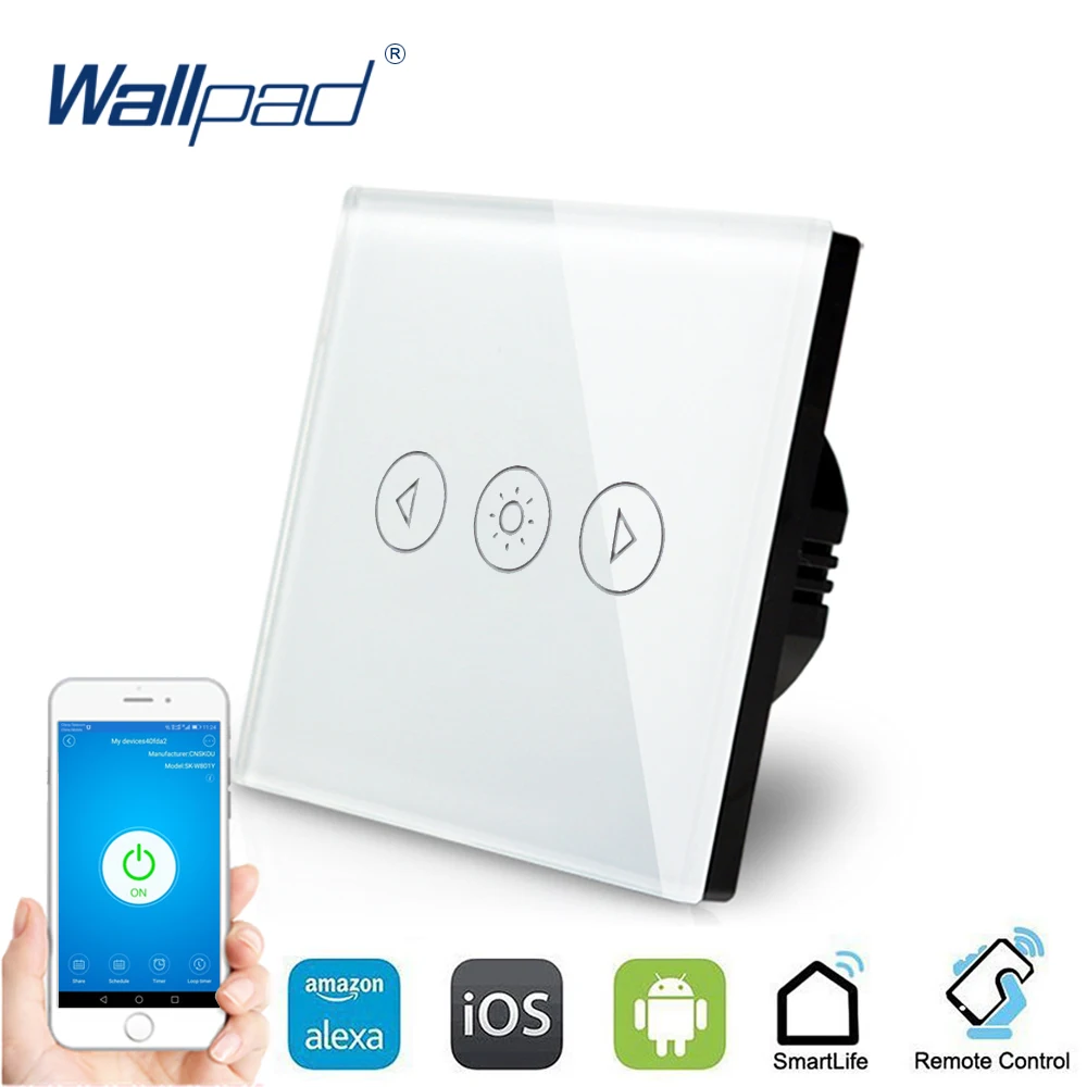 

EU Dimmer WIFI Control Touch Switch Wallpad Wall Switch Crystal Glass Panel Smart Home Alexa Google home IOS Android