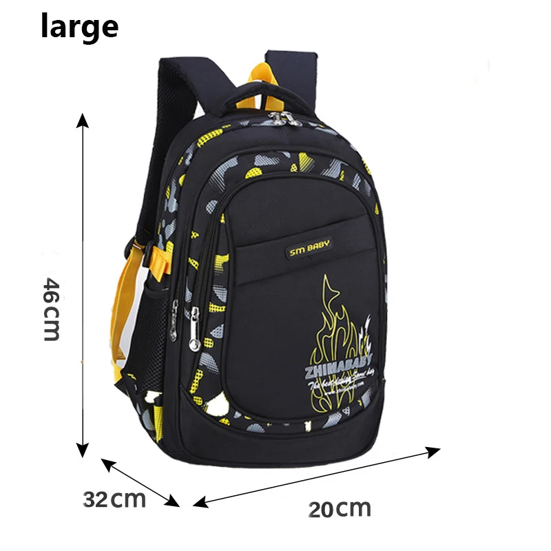 Large yellow New Children School Bags Boy Backpacks Brand Design Teenagers Best Students Travel Waterproof Schoolbag - Цвет: Large yellow
