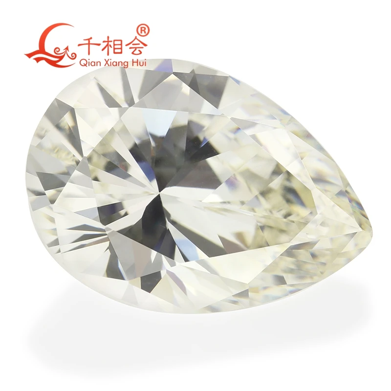 

IJ yellowish white color pear shape for cubic zirconia loose CZ stone made by xianxiang hui