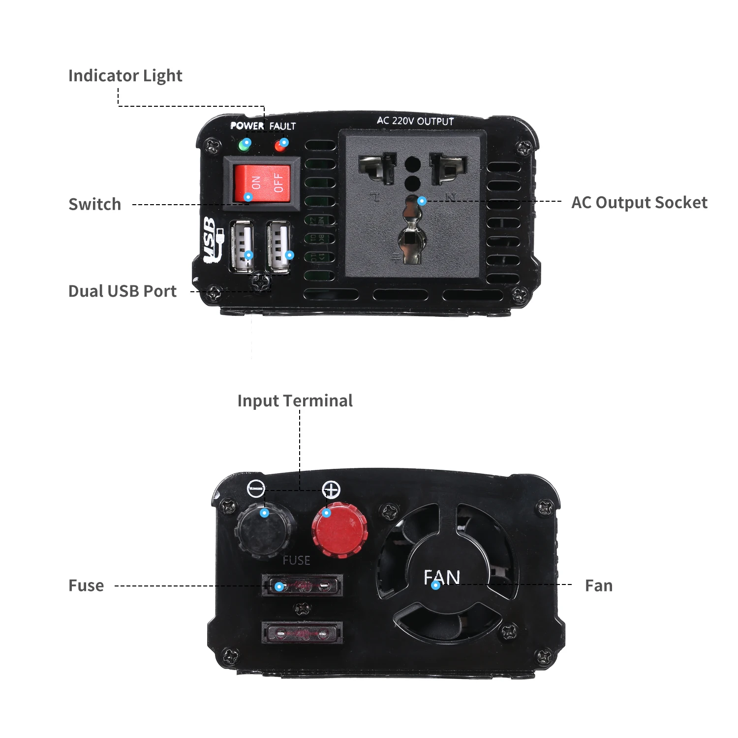 Многофункциональный инвертор 12V дo AC 220 V-240 V повышающий преобразователь Мощность высоко поднятой головой Мощность подъем трансформатора комплект экономии конвертер для дома
