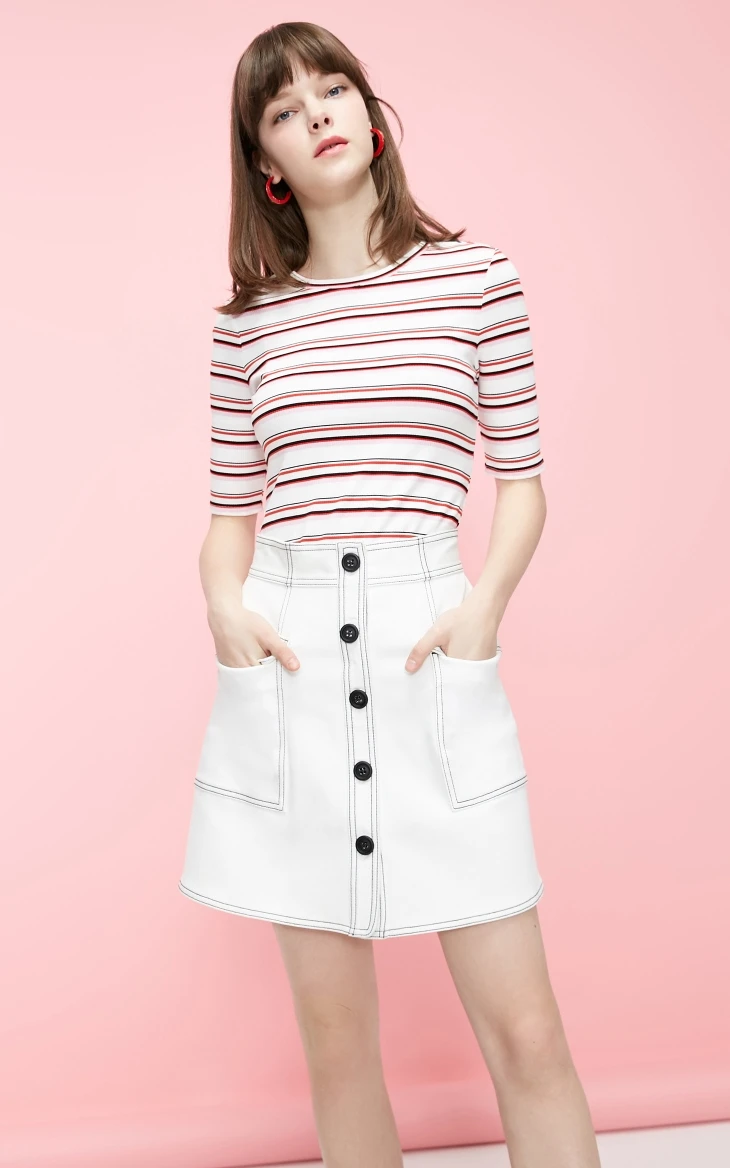 Vero Moda женская джинсовая мини-юбка с высокой талией и пуговицами | 319237528