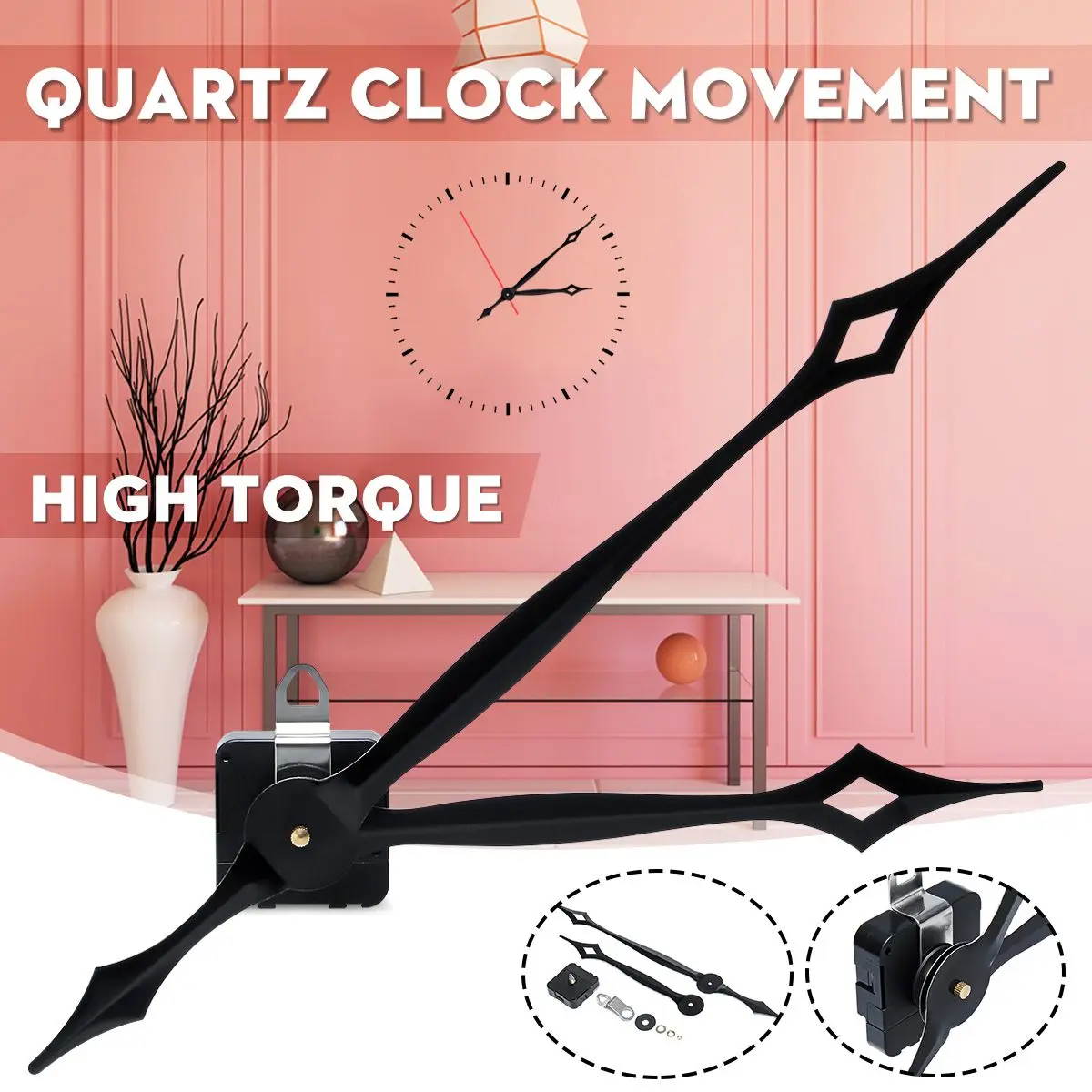 Extra Long Hands Fittings New Quartz High Torque Movement Mechanism Motor