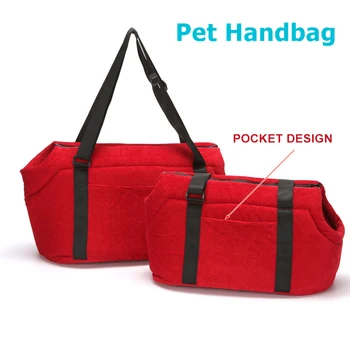

Pet Handbag Portable Corduroy Warm Single Shoulder Dogs Carrier Bag For Small Dogs Comfortable and Soft Outdoor Travel Puppy Bag
