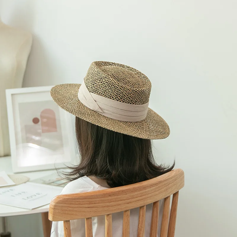 Topi Jerami Garam Anyaman Buatan Tangan 