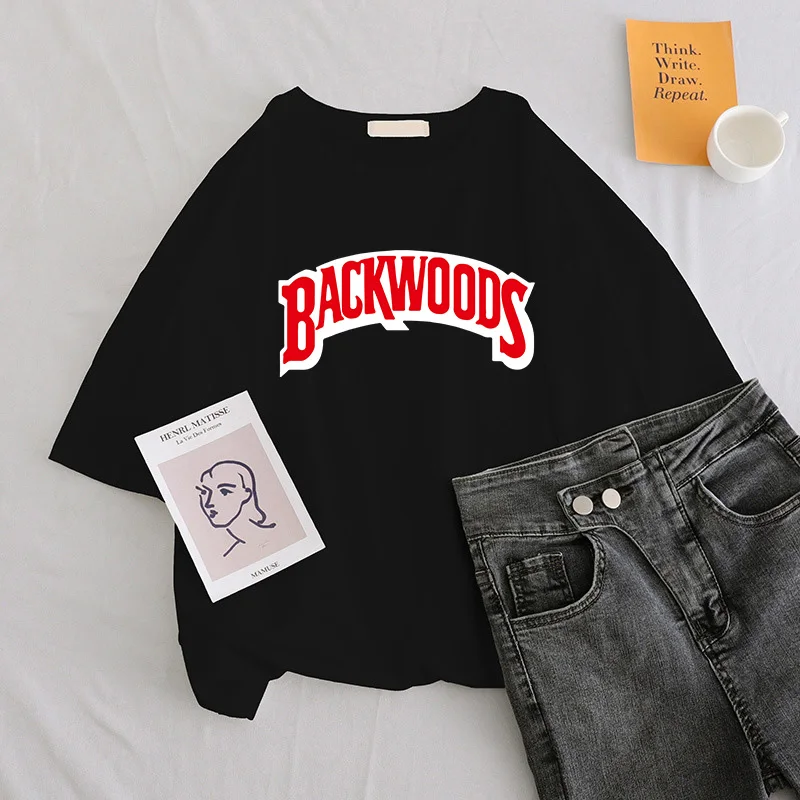 New Harajuku vintage Female Tshirt Backwoods Print Short Sleeve Tops & Tees Fashion Casual T Shirt Women Clothing T-shirts