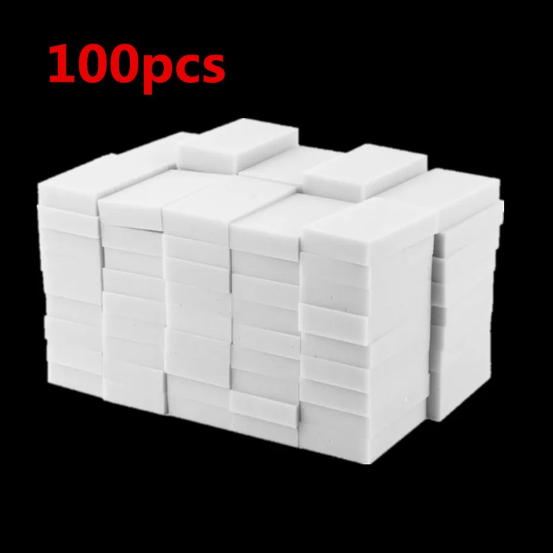 100pcs BRIDAY 50/100 шт. волшебный спонж Кухня Эмери волшебная губка очиститель руб горшок кроме ржавчины Чистящая губка для Кухня Ванная комната - Цвет: 100pcs
