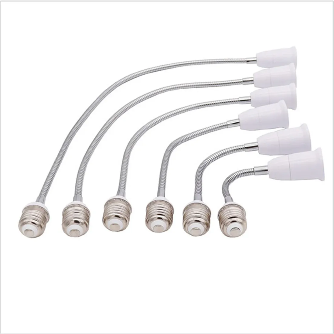 Lamp Holder,Lamp Bulb Holder,Socket Converter,Lamp Socket Adapter,Lamp Socket Extender White L20/30/40/50/60cm long E27 to E27 Base Gooseneck Extension Adaptor Converter Screw Socket Extender Lamp Light Bulb Holder