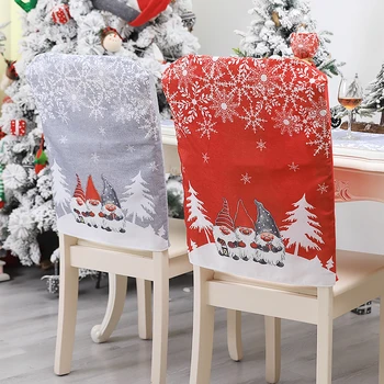 

Red Gray Santa Christmas Decoration Chair Cover Ornament Xmas New Year Party Banquet Table Dining Home Decor Supplies 63246