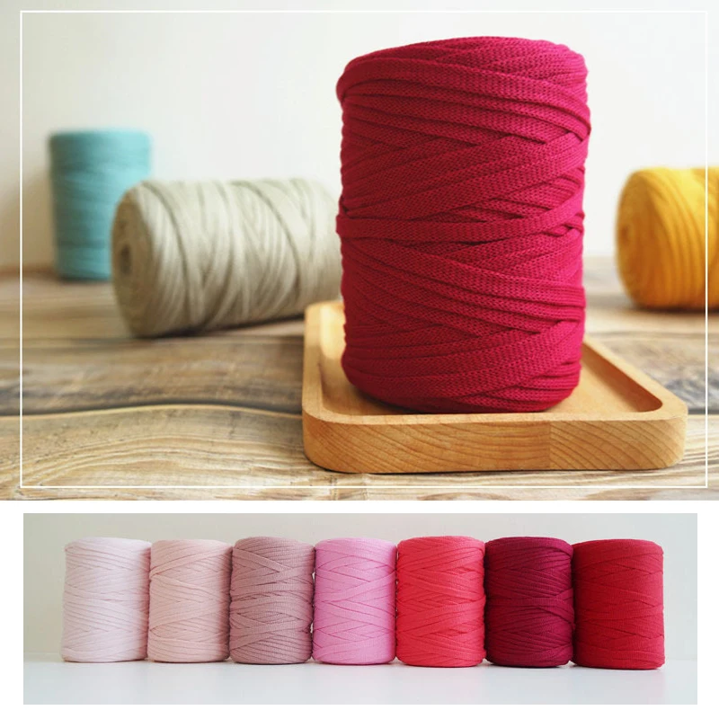 YOMDID 250g Colourful Flat Yarn DIY Handcraft Scarf Bag Knitting Yarn Practical Crochet Threads Weaving Yarn Sewing Accessories 2