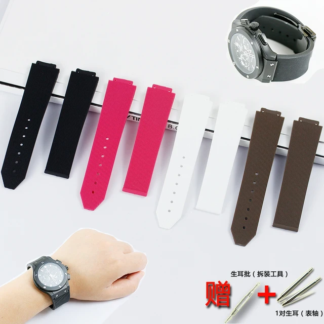 US $5.19 Watch accessories rubber strap For HUBLOT series ladies soft waterproof sports silicone strap 15mm*