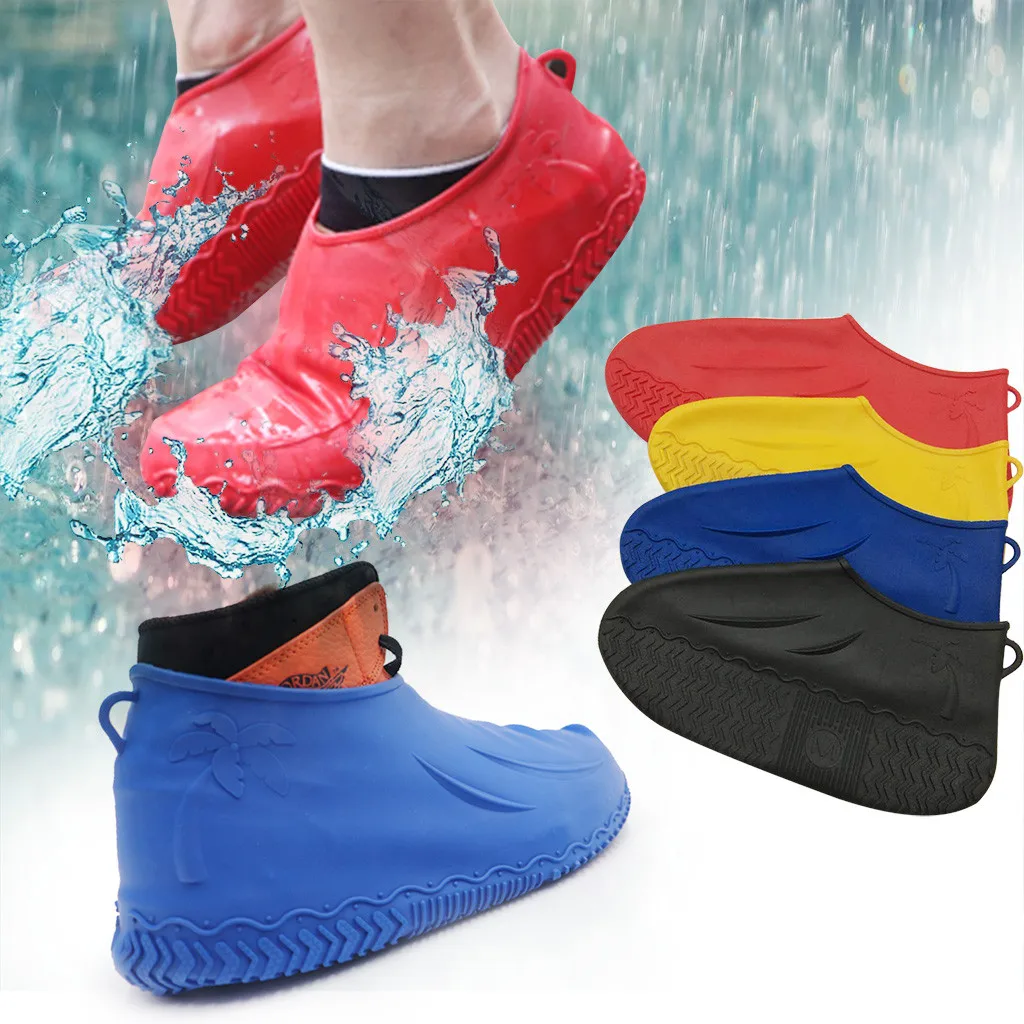 Водонепроницаемое многоразовое покрытие на обувь от дождя Резиновые Нескользящие дождевые сапоги обувь для мужчин и женщин аксессуары#1