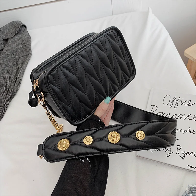 

PU Leather Mini Crossbody Bags For Women 2019 Luxury Rivet Strap Design Shoulder Messenger Bag Lady Travel Handbags and Purses