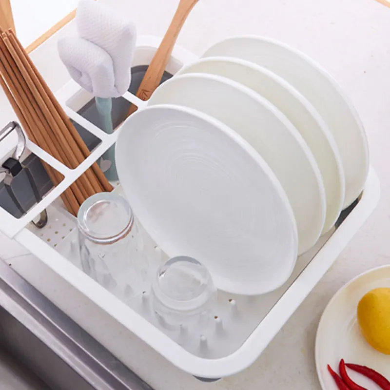2019KitchenCollapsible сушилка для посуды сушилка 4-в-1 мульти-дощатая корзина прочного пластика многофункциональная мойка корзина для фруктов