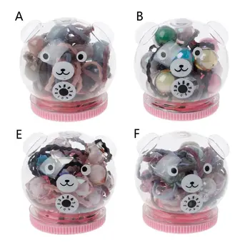 

20pcs/Box Cute Bunny Star Princess Headwear Elastic Hair Bands Girls Sparking Mini Headdress Tie Gum Ropes Hair Accessories