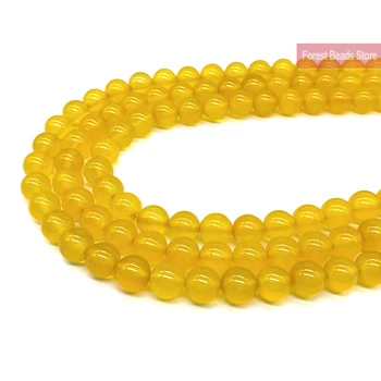 

Natural Yellow Agates Loose Beads 15" Strand 4 6 8 10 12 14MM Pick Size Diy Bracelet Charm Beads for Jewelry Making Wholesale