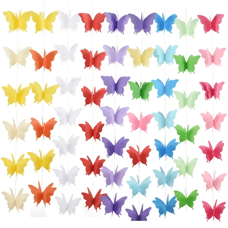 3D Butterfly Paper Garland Banner Birthday Party Baby Shower Wedding Decoration 2.8m