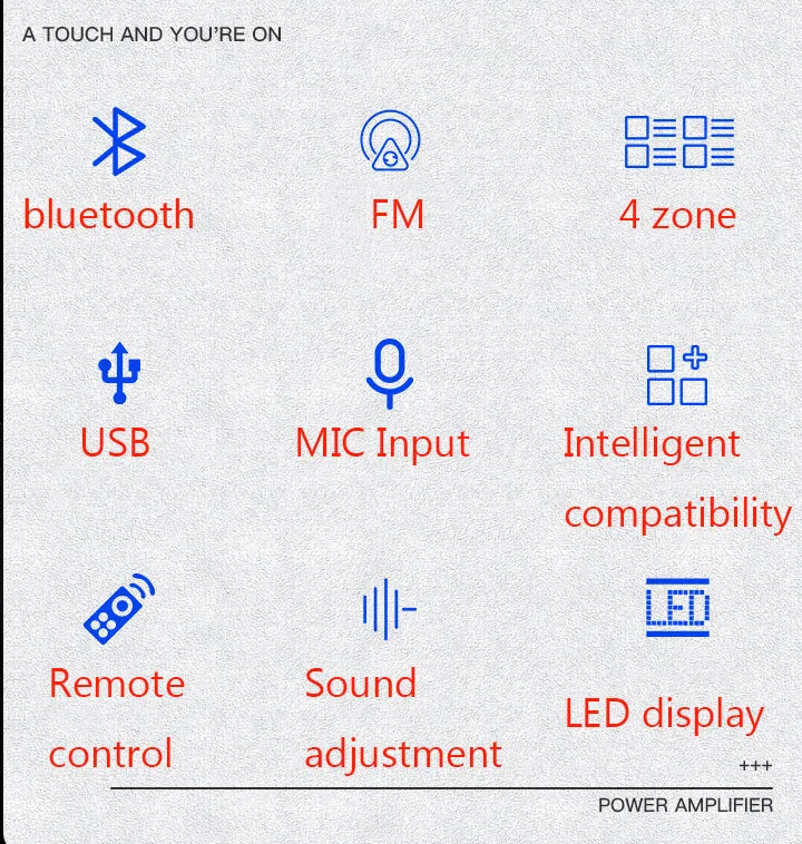 4 зоны Bluetooth динамик Kit-8x 35 Вт черный настенный домашний усилитель звуковой панели ВЧ бас эхо один вход микрофона