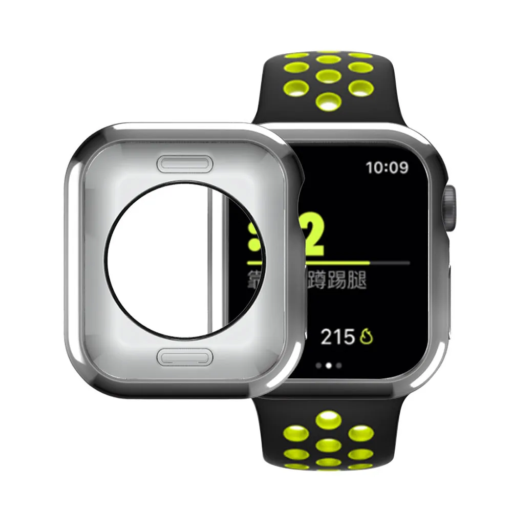 Чехол для Apple watch 4 5 Чехол 44 мм 40 мм iwatch чехол серия 4 покрытый ТПУ защитный чехол гибкий силиконовый защитный чехол