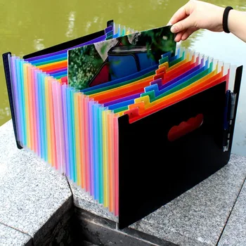 

Hot Sale 24 Pockets Expanding File Folder A4 Organizer Portable Business File Office Supplies Document Holder