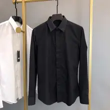 Брендовая мужская модная повседневная рубашка с длинными рукавами и принтом, приталенная мужская деловая рубашка, брендовая мужская мягкая одежда