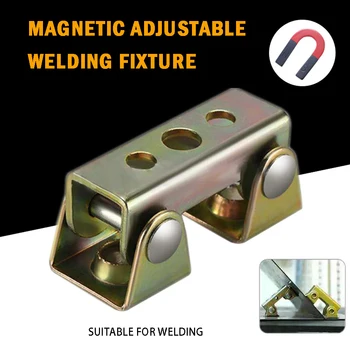 

2pcs V Type Adjustable Magnetic Tab Holder Clip Welding Clamps Fixture Easy Install Hand Tool for Carpenters
