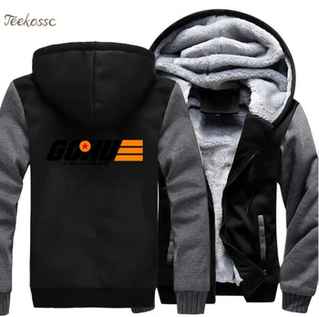 

Japan Anime Dragon Ball Hoodie Men Super Hooded Sweatshirt Grey Coat 2018 Winter Warm Fleece Thick Jacket Plus Size 5XL