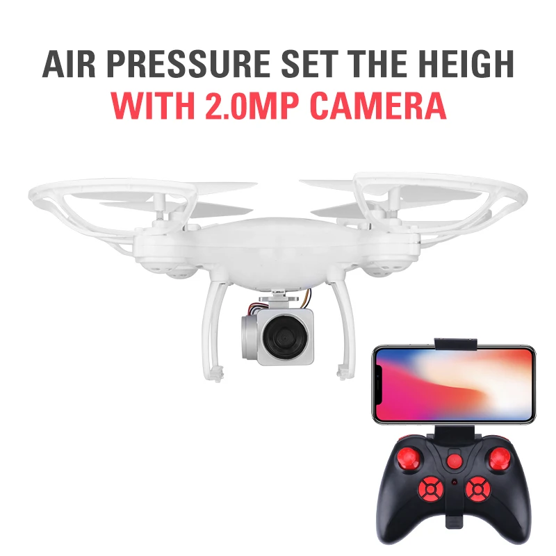 Wi-Fi FPV RC Дрон 1080P камера оптический поток RC Квадрокоптер самолет с ДУ вертолет WiFi FPV Складная высота Удержание игрушки малыш - Цвет: White 2.0MP