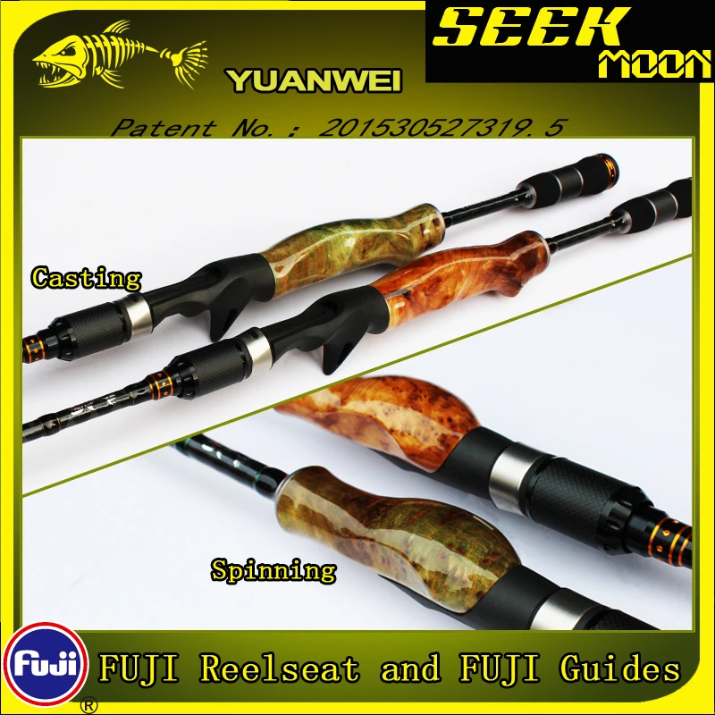 YUANWEI 1,98 м 2,1 м Спиннинг/Литье удочка 2Sec ML/m/MH деревянный корень ручной стержень из углеродистой стали палка Olta супер качество J233