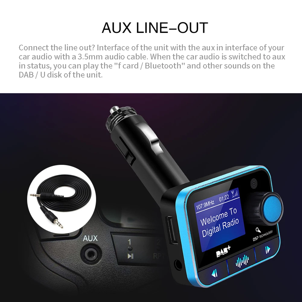 DAB цифровой автомобильный Bluetooth практичный музыкальный ЖК-экран Авто Радио MP3 плеер беспроводной fm-передатчик стерео адаптер USB зарядное устройство