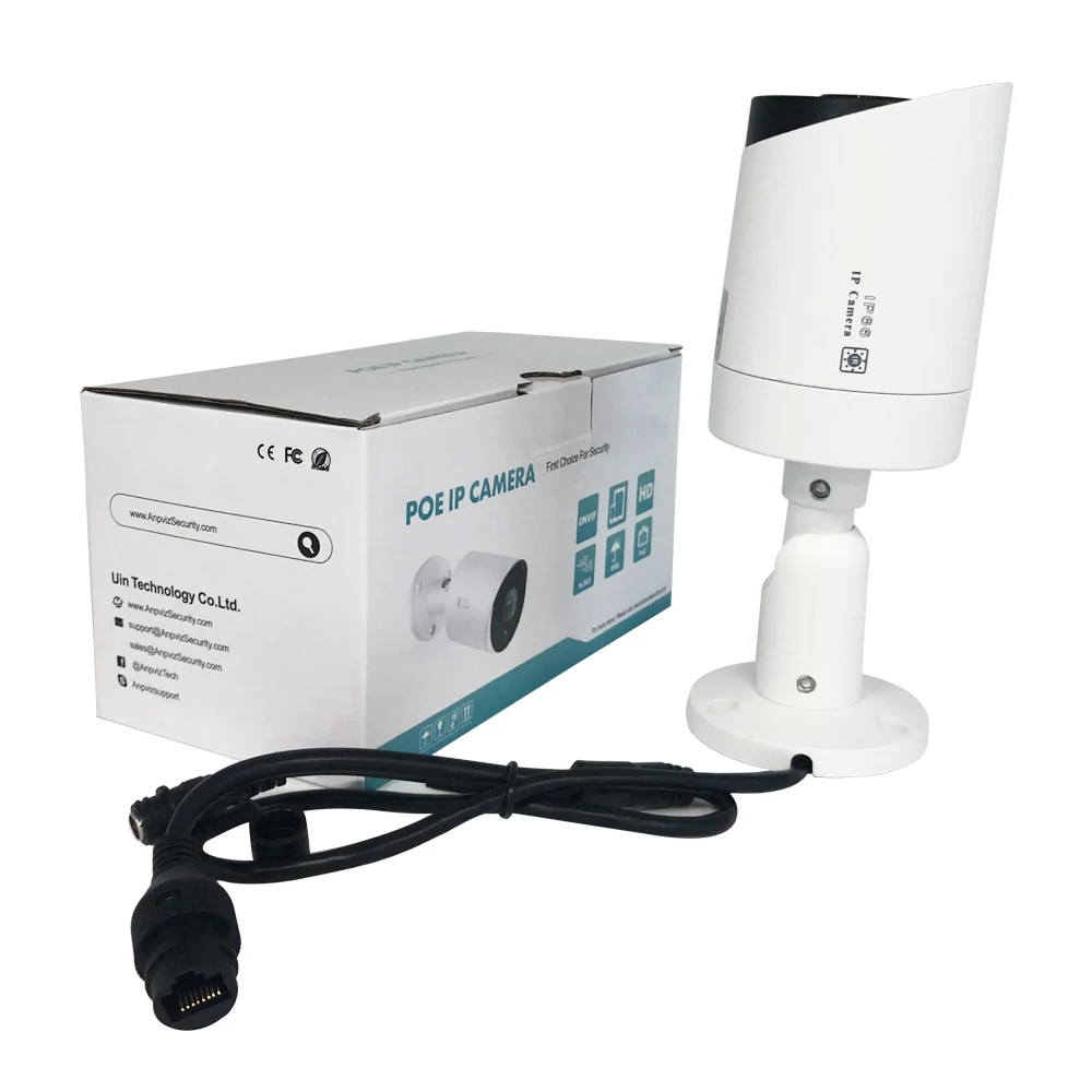 Hikvision совместимая ip камера Anpviz 5MP Bullet POE наружная/Внутренняя 30 м ИК безопасности с