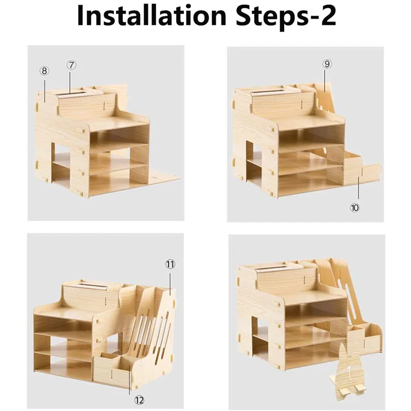 Деревянный органайзер для офисного стола набор аксессуаров многофункциональный