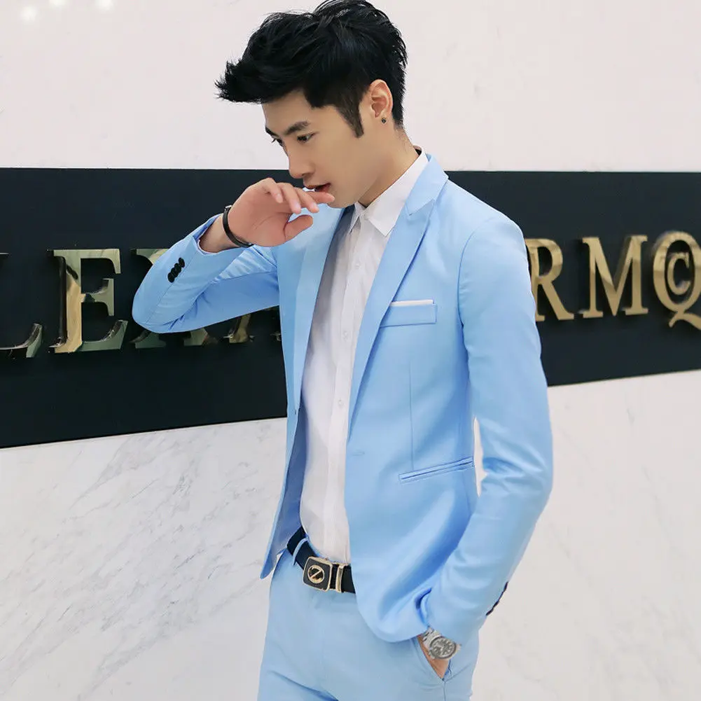 Hot Fashion Men Classic Formal Business Suit Blazer Slim Fit Casual Coat Jacket