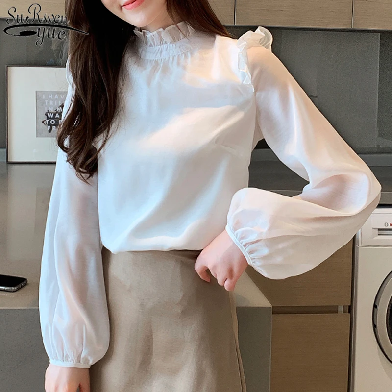 long sleeve print chiffon women blouse shirt Fashion women blouses 2020 blusas feminine blouses OL blouse women tops Z0001 40