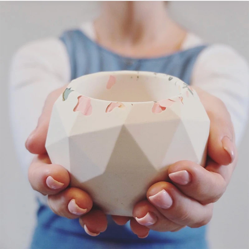 Геометрические алмазные формы для бетонного горшка подсвечник силиконовая