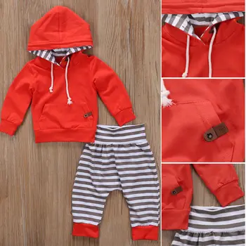 

Autumn Warm Newborn Baby Boy 2pcs Set Newborn Kids Boys Tops Hoodie T-shirt+Shorts Pants Outfits Clothes Sets children clothes