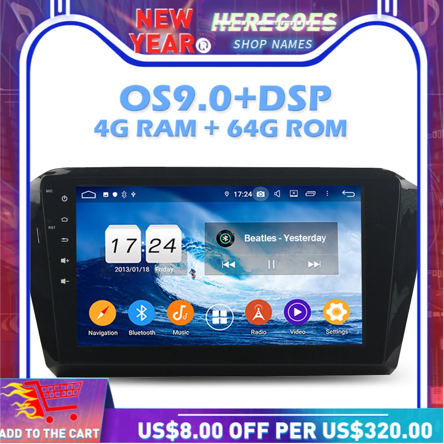 IPS DSP Android 10 0 4 Гб RAM 64 ROM автомобильный dvd-плеер Wifi 4G Bluetooth RDS радио GPS карта для VW Magotan