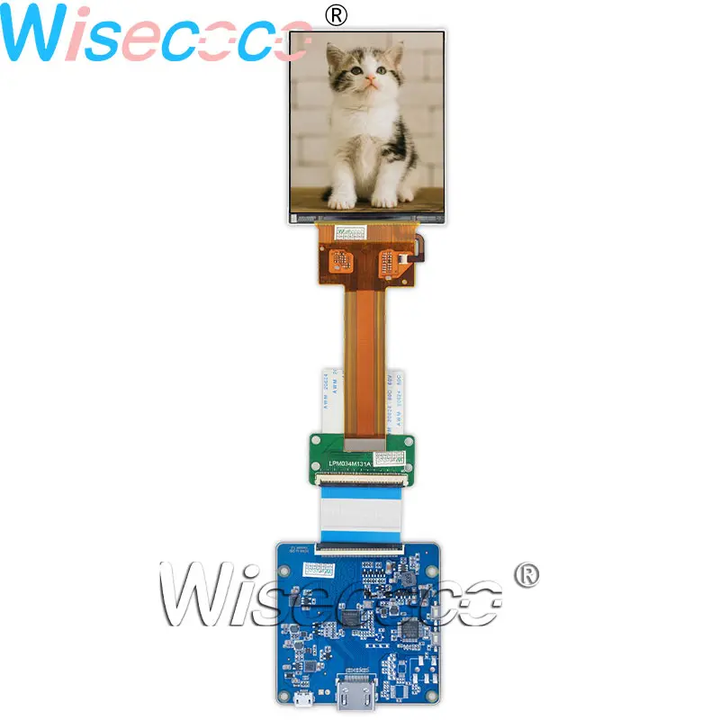 Wisecoco 3,4 дюймовый TFT ЖК-дисплей 651PPI ips панель 1440 × 1700 с HDMI на MIPI конторллер плата для VR очков