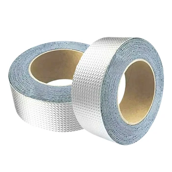 

2Pcs Super Strong Waterproof Tape Butyl Seal Rubber Aluminum Foil Tape 50mm x 5M Top