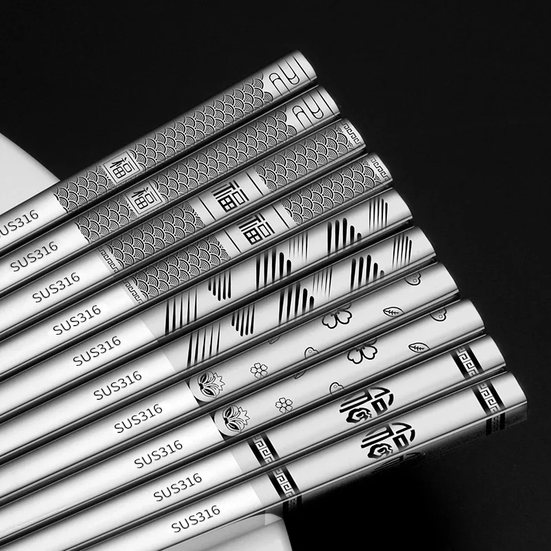 Non Slip Chopsticks 316 Stainless Steel Korean