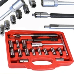 Kit d'outils de nettoyage de siège d'injecteur Diesel universel, ensemble d'outils professionnels, dissolvant de carbone, Kit de fraise pour voiture, 17 pièces 