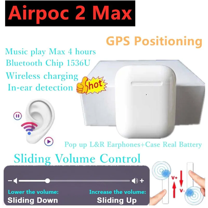 

1536D Tws Rename GPS Wireless Bluetooth Earphone Volume Control 8D Super Bass Earbuds PK i9000 i50000 i20000 MAX TWS