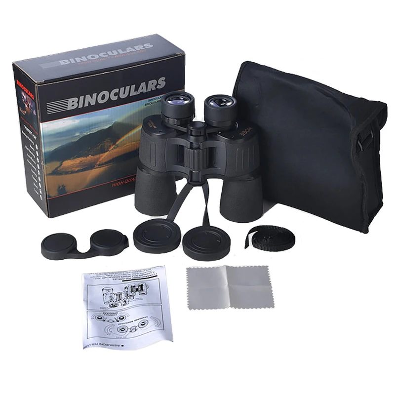 60x60 Binocular 60x60 бинокль телескоп Черный 10X HD водонепроницаемый lll ночного видения широкоугольный Открытый Кемпинг Охота наблюдение за птицами бинокль - Цвет: 60x60 Binocular