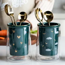 Креативный керамический кухонный стеллаж для хранения палочек для еды ящик для хранения ложек Бытовая вешалка стеклянная клетка для палочек для еды WF1206211