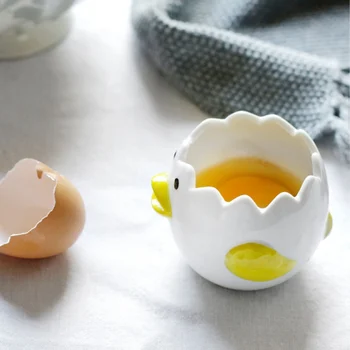 

Ceramic Egg Separator Egg Yolk White Separator Kitchen Gadgets Baking Tool