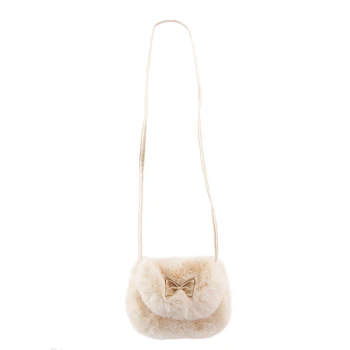 

Hot Bowknot Imitation Fur Shoulder Messenger Bag Purse Cute Children Princess Girl Kids Coin Mini CrossBody Bag bolsa feminina