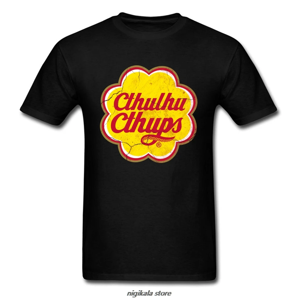 

Cthulhu Cthups T-shirt For Men Retro Vintage Tops Black T Shirts Summer Cotton Clothing Plus Size Graphic Tshirt